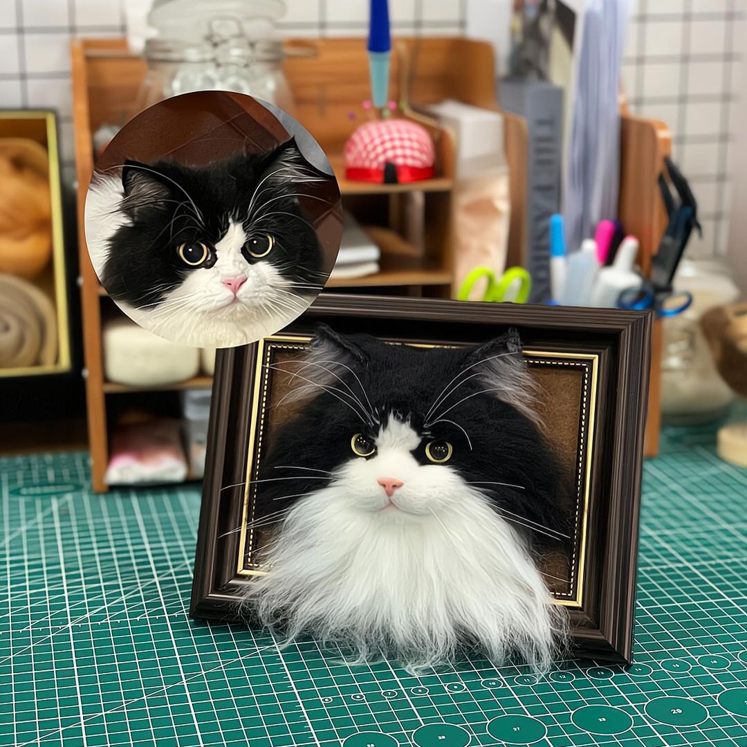 Custom Needle Felt 3D Pet Portrait