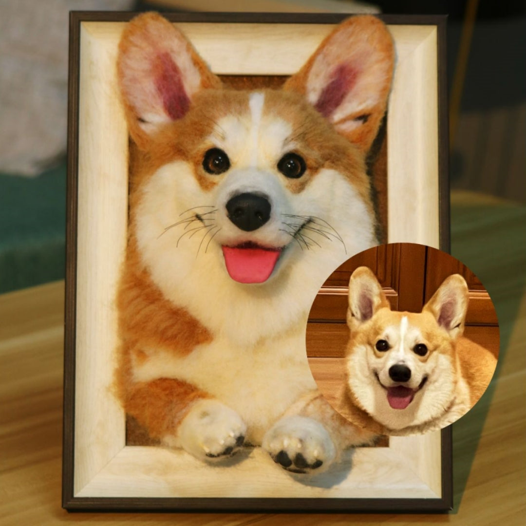 Custom Needle Felt 3D Pet Portrait